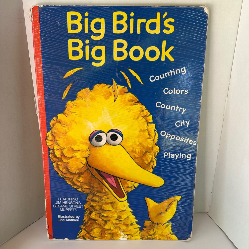 Vintage Big Bird's Big Book Sesame Street Random House Hardcover 1978 Damaged
